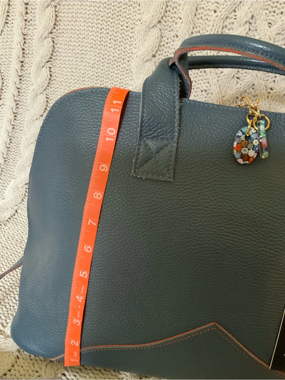 Terrida Made in Italy Genuine Leather Top-Handle Satchel with Detachable Strap - Picture 6 of 11